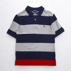 POLO RALPH LAUREN ボーダー ポロシャツ L グレー ネイビー
