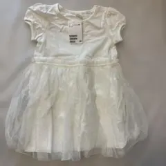 H&M 半袖 チュール　ワンピース　白　 90