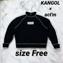 KANGOLカンゴールトレーナー sizeFラグランスリーブ act'm コラボ