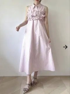 d*7様 dazzlin ギャザービスチェSETシャツワンピース　ピンク