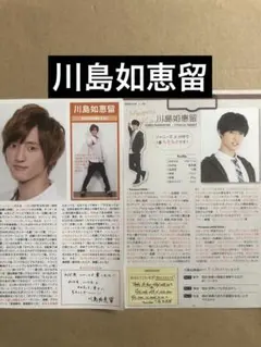 (レア)(カレンダー付録データブック) 川島如恵留プロフィール切り抜きセット