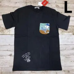 新品 スヌーピー 半袖 Tシャツ Lサイズ 黒 ☆399