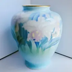 深川製磁　色絵彩磁　花瓶　フラワースタンド　壺