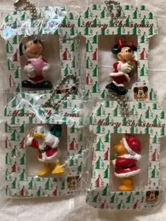 ディズニー サンタ ボールチェーン 4個セット　レトロ ヴィンテージ クリスマス