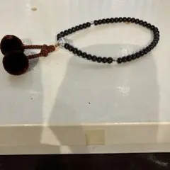 黒色ビーズ 数珠 二つ房付き