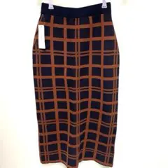 2wayナローチェックロングスカート