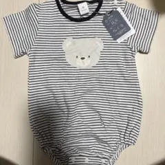 くまさん　ボーダー　ロンパース
