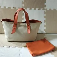 CHARLES&KEITH トートバッグ ベージュ/オレンジ