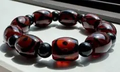 三眼天珠　瑪瑙　ブレスレット　天然石