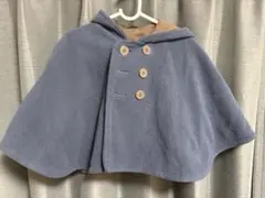 フード付きネイビー ベビーポンチョ 70-90cm