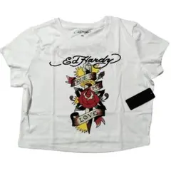 未使用新品　エドハーディー　クロップド丈Tシャツ　XLサイズ　白　レディーズ *