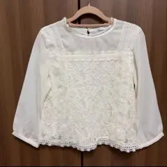 GLACIER グラシア　レースブラウス　白 シフォン フォーマル　レース装飾