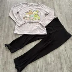 すみっこぐらしロンT、黒パンツセット