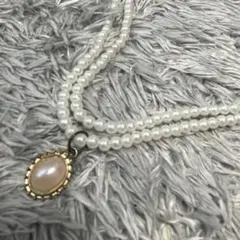 ホワイトパール二重巻きネックレス