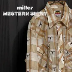 【Miller】ウエスタン 長袖チェックシャツ USA製 80s