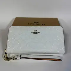 COACH コーチ 長財布 CT921 ホワイト シグネチャー