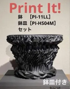 3Dプリンター鉢 PI-2V002LL黒 鉢皿付き 2セット - メルカリ