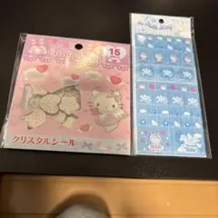 値下げ明日発送。国内正規品クリスタルシール、タイルシール。ハローキティ２枚セット