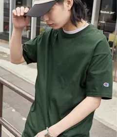 Champion コットン ワッペン Tシャツ