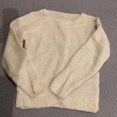 モヘア素材　アイボリー　ニット　古着