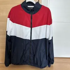 ジャケット　シャカシャカ　トリコロールカラー　LL