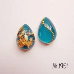 No.1951 ブルー レジンピアス レジンイヤリング ハンドメイドアクセサリー