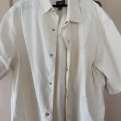H&M 半袖シャツ S クリーム色