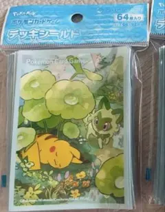 【未開封】【初版】　ニャオハ　ピカチュウ デッキシールド　未開封1個64枚