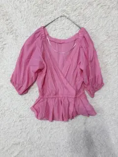 OPAQUE.CLIP オペークドットクリップ　半袖トップス　フリル袖　ピンク