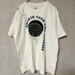 ワンダーネーション 半袖Tシャツ クルーネック 半袖 プリント L 白 綿