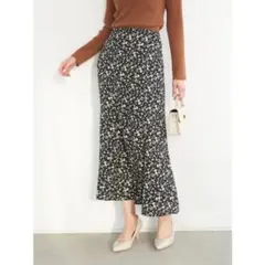 earth アース 花柄フレアロングスカート 小花柄ロングスカート