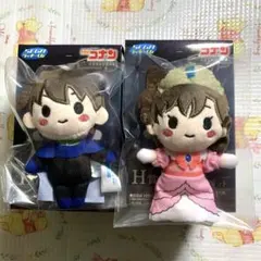 名探偵コナン ラッキーくじ ぬいぐるみマスコット 工藤新一 毛利蘭 黒衣の騎士