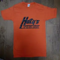 HealthknitヘルスニットUSA製80sビンテージ綿ポリTシャツSオレンジ
