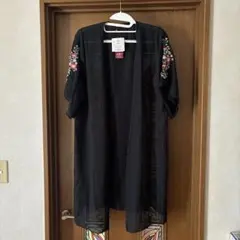 新品DREAmyMINX 花柄刺繍 シフォンガウン ブラック4Lサイズ