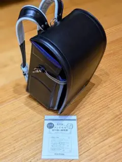 【美品 日本製】ランドセル ふわりぃ 黒×青ステッチ【取説付き】
