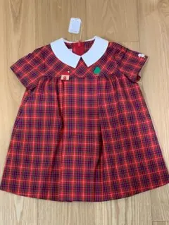 ファミリア 赤 ギンガムチェック 女の子 ワンピース フォーマル 春 夏 90