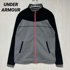 アンダーアーマー 裏起毛 ジップ ジャケット 灰/黒 レディース 刺繡ロゴ M