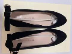 MAJESTIC LEGON ブラックベルベットアンクルストラップパンプス