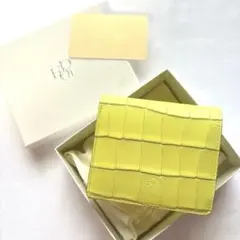 【美品】エポイ Tile タイル BOX型小銭入れ二つ折り財布 レモンイエローのサムネイル