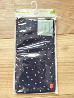 UNIQLO レギンス7部丈 ドット柄ネイビー 100