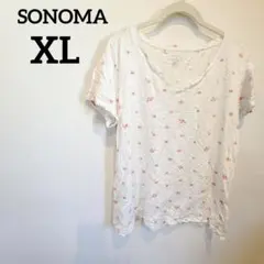 一点物✨️ SONOMA 【XL】 花柄 Tシャツ ホワイト 夏服 大きいサイズ