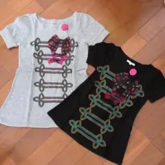 2枚セット 親子お揃いコーデ！親子ニットワンピ2枚 130 ママ娘おそろい