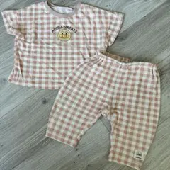 アンパンマン 半袖パジャマ 上下セット ギンガムチェック 80cm 綿100%のサムネイル