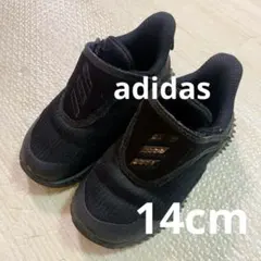 ブラック アディダス スニーカー マジックテープ式 14cm