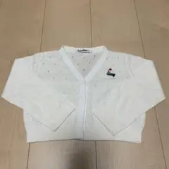 familiar カーディガン 90 ホワイト 船の刺繍