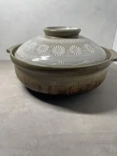 土鍋 約30cm 菊柄 大型 和風鍋 炊き込み鍋 両手鍋 和食器のサムネイル
