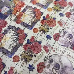 115.海外マステ 切り売り  バラ ドクロ