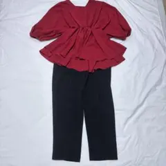CUI YING パンツドレス ボルドー 2点セット S