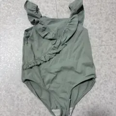 H&M ベビー水着 女の子 フリル セージグリーン