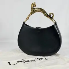 LANVIN ブラックレザーハンドバッグ 猫のハンドルのサムネイル